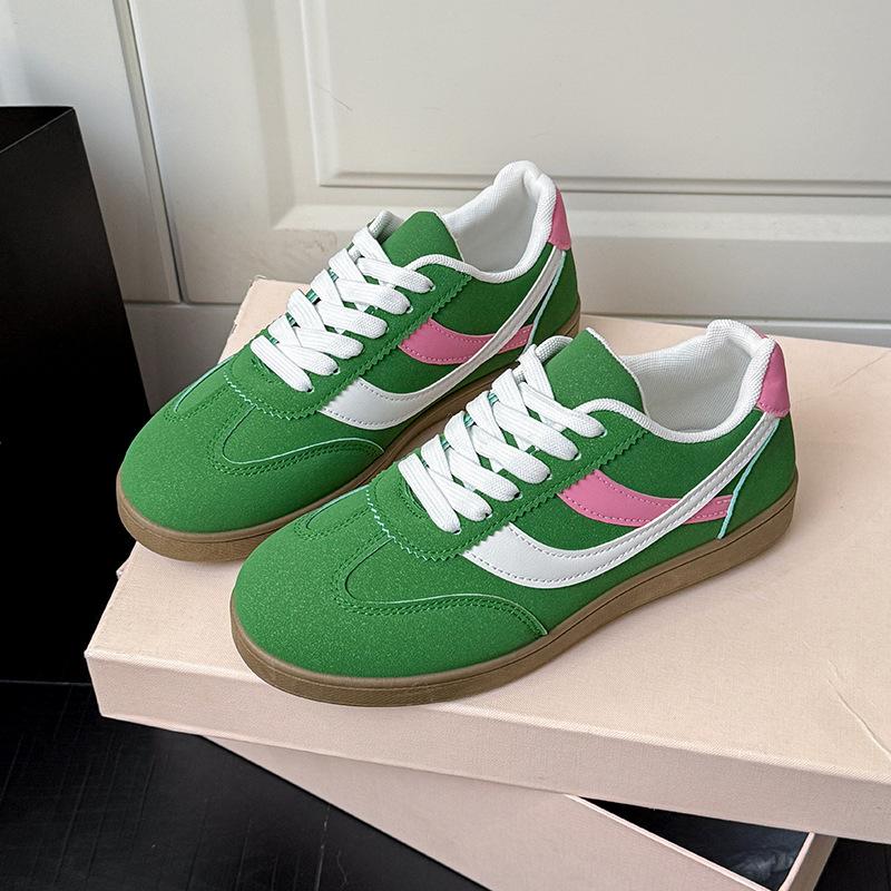 Casual Shoes Women's 2026 New Color Matching Dexun Shoes Niche Thick-soled Lace-up Sports Women's Shoes Large Size
