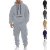 Men's Lined Cargo Hoodie and Jogger Pants 2-Piece Set with Zip-Up and Multiple Pockets for Casual Everyday Wear