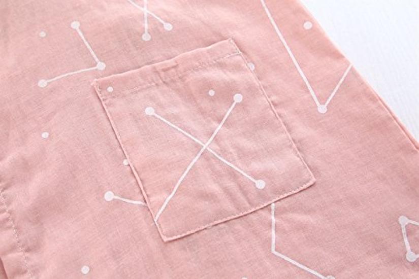 Sleepwear Pajamas Roomwear Nightwear Yukata Jinbei Short Sleeve Front Opening Double Gauze Cotton Men Women Couples Lovers Top and Bottom Set