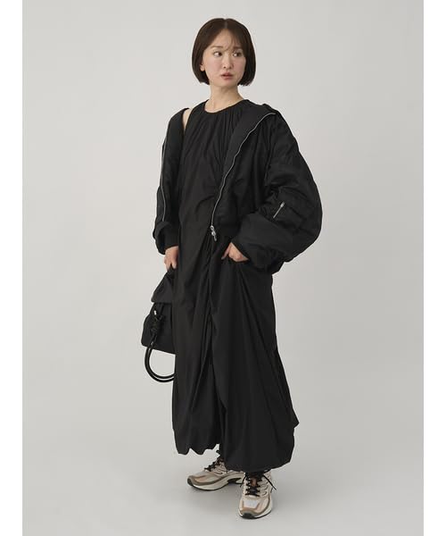 Emi Nylon Balloon Dress 13WFO254085BLK0