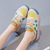 Spring and Autumn All-match Thick-soled Splicing Personalized Sports Casual Leather Panel Shoes