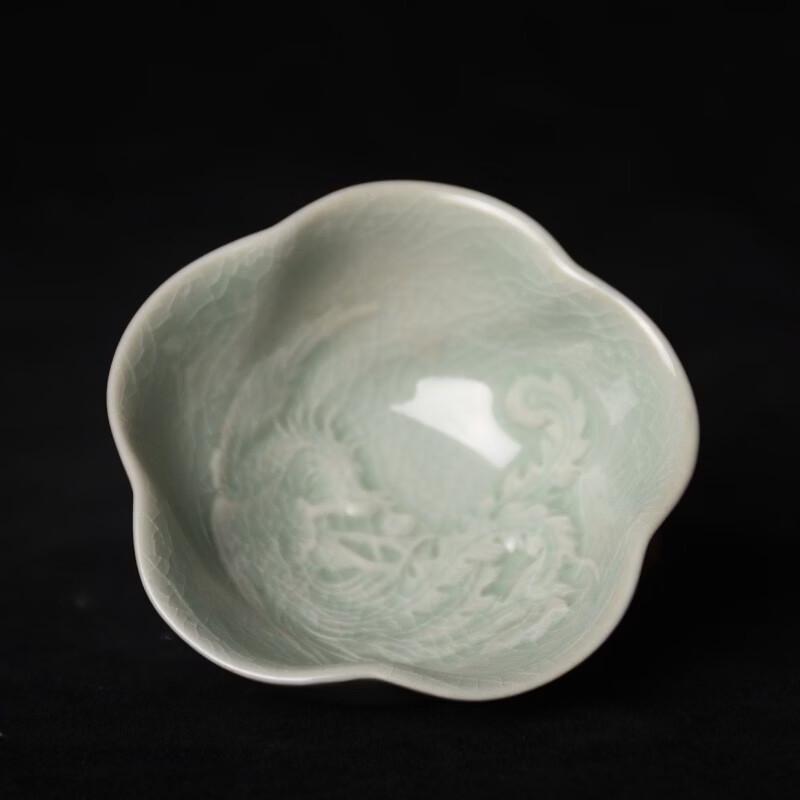 Hongbao Ru Kiln Carved Phoenix Master Tea Cup
