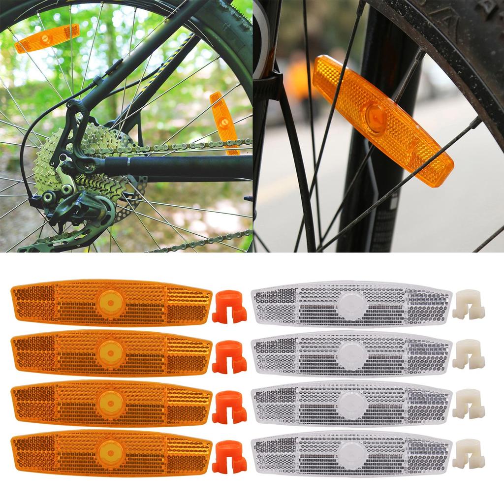 8Pcs Waterproof Bicycle Safety Warning Reflector Replacement Bike Wheel Spoke Reflectors for Mountain and Road Bikes
