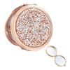 Compact Mirror Double-sided Hand 2x Magnification Portable Makeup Folding Cosmetic Women Ultra-lightweight Stylish (Rose Gold 1)