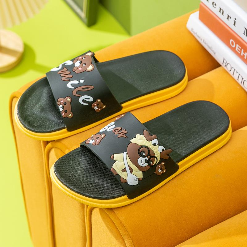 Hausschuhe Damen tragen dicke Sohlen, Sommer Zuhause Indoor Heimmode Cartoon rutschfest coole Hausschuhe