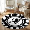 Glam Round Butterfly Multicolor Area Rug, Non-Slip Floor Mat for Kitchen