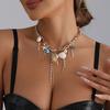 Bohemian Fringe Shell Pendant Necklace Layering Chain Design Choker