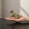 Tea Pet Antique Style Desktop Ornament Distressed Brass Figurine for Collectors, Desk, Shelf Big Cat