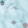 Everlove Sterling Silver Zircon Snowflake Bracelet - Adjustable Women's Christmas Jewelry