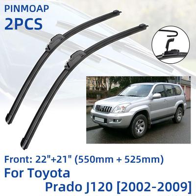 2 PCS Lâminas de limpador de para-brisa dianteiro para Toyota Prado J120 2002-2009 22 "+ 21" Acessórios para cortador de escovas de janela 2002 2003 2004 2005 2006 2007