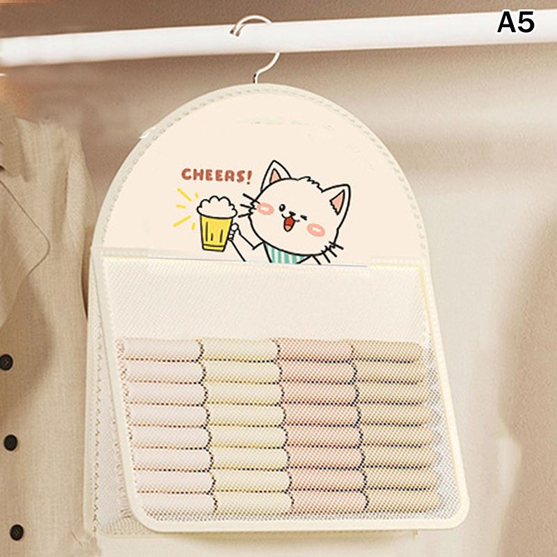 Mesh Storage Bag 1/2/3 Layer save Space Underwear Socks Organizer Breathable Wardrobe Closet with Clothes Hanger forOrganization