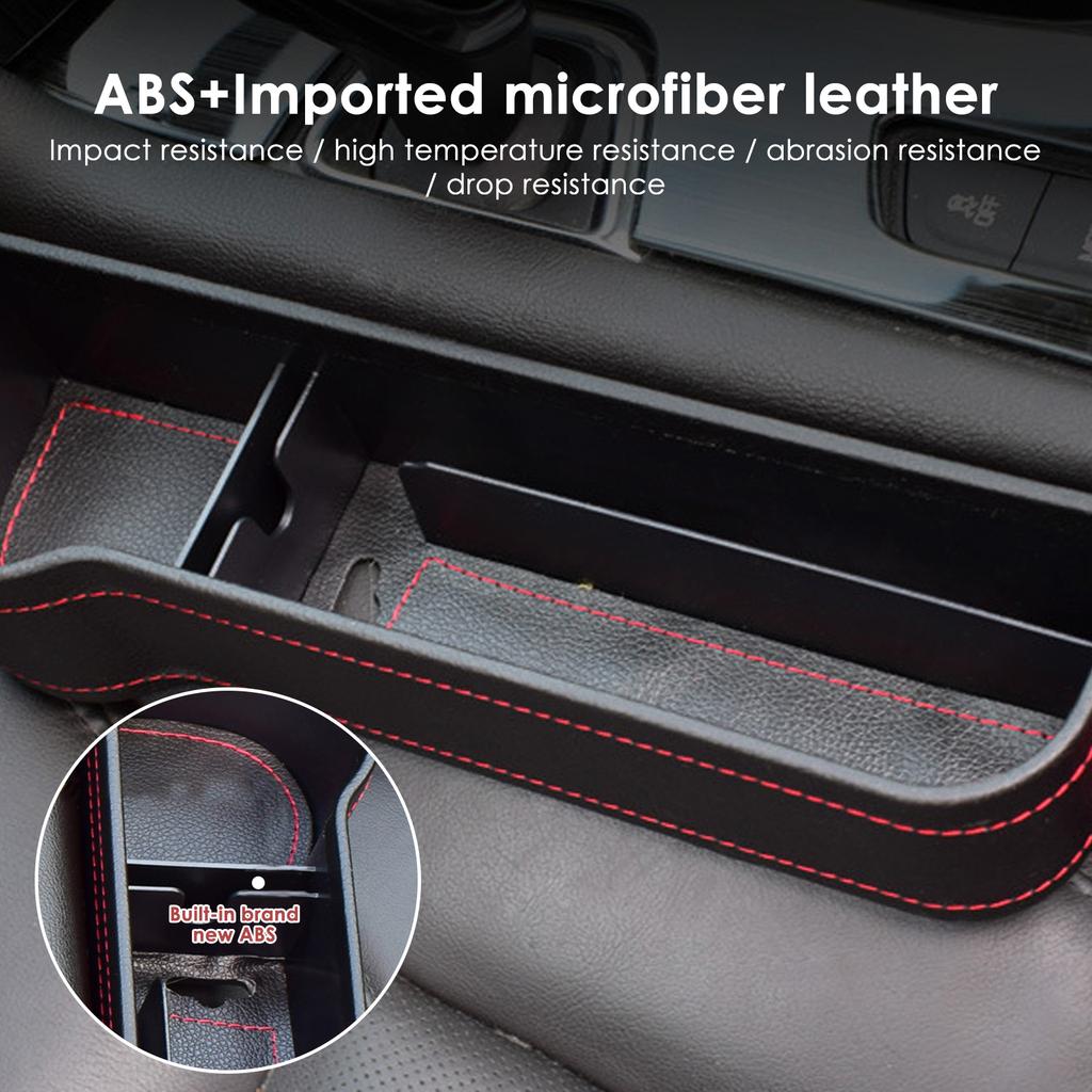 2 Pack Car Organizer Front Seat Gap Filler With Cup Holder PU Leather Car Console Side Pocket With Usb Charging Hole