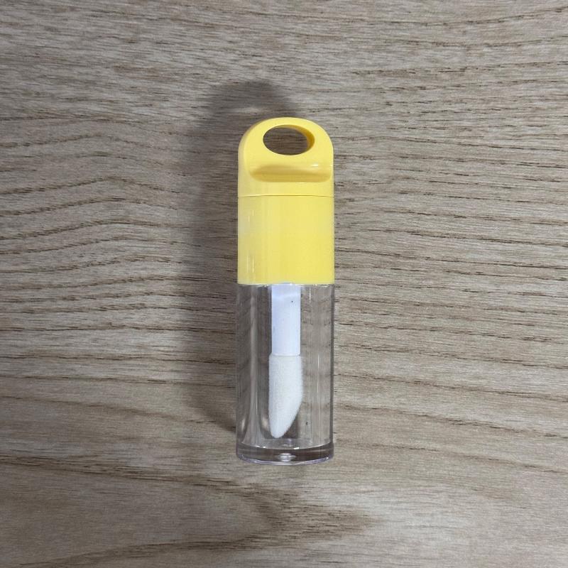 1Pcs Cute Big Brush Wand Transparent 4Ml Lip Gloss Tube Plastic Round Empty Lip Gloss Container