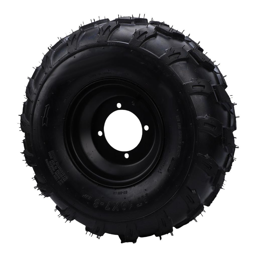 19x7 8 Wheel Rim Tire Assembly 4 Hole Robust Ply Structure ATV UTV Tire for Go Kart