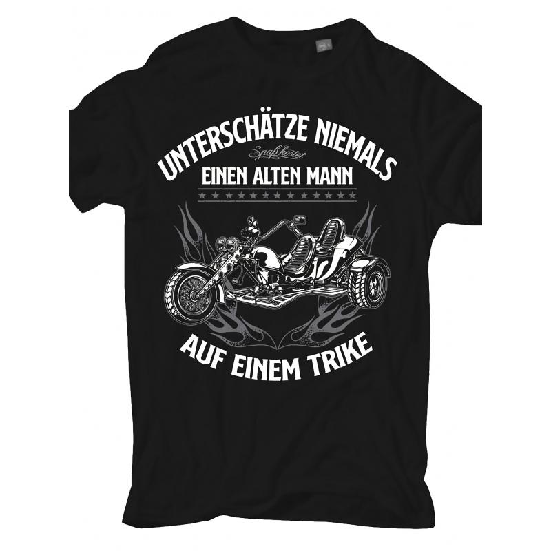 Men's Motorcycle Triker Biker T-Shirt - "Never Underestimate An Old for Man On A Trike" Slogan, Breathable All- Casual Tee with Triker for Motorcycle