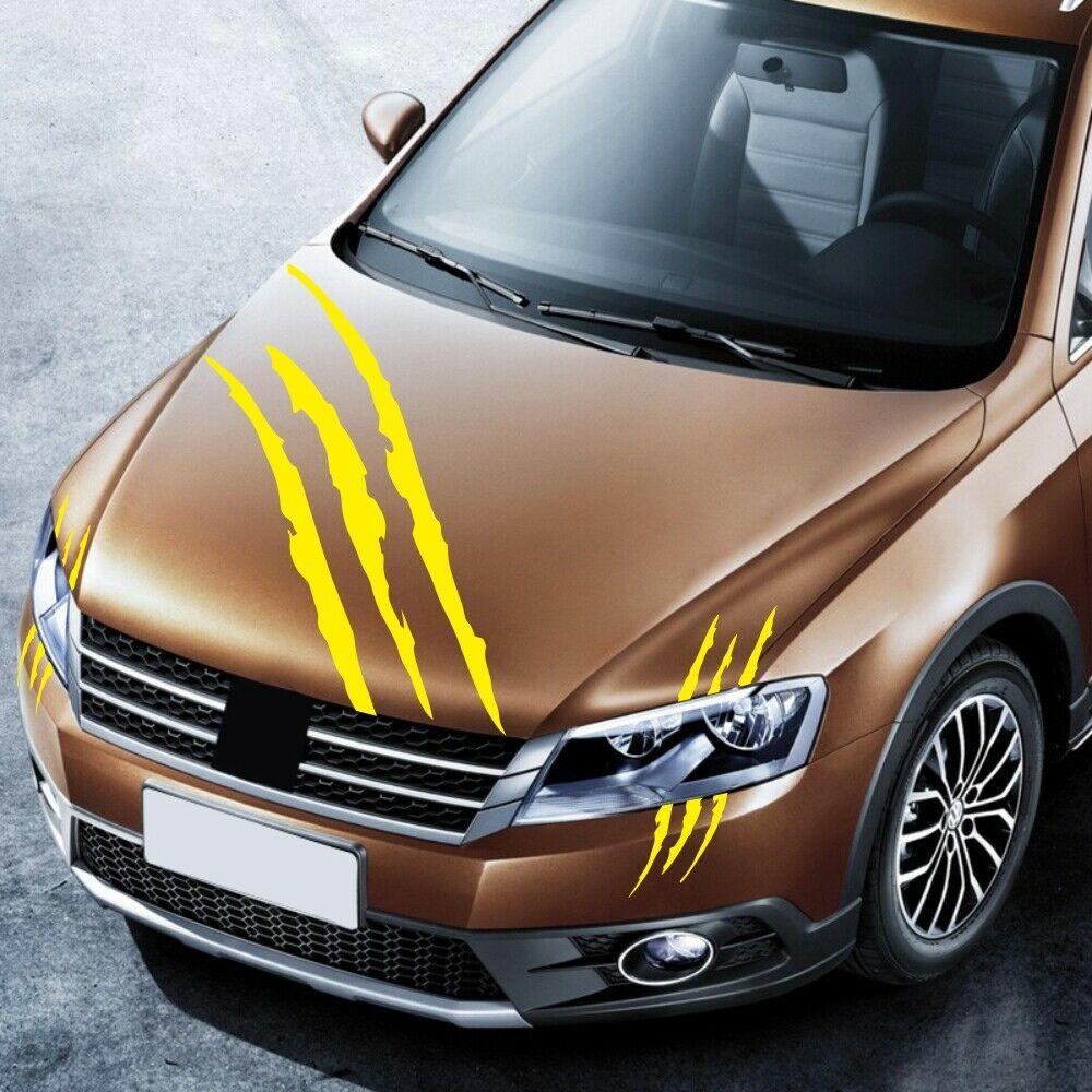 Yellow Scratch Claw Car Decal Bumper Roof Sticker Vehicle Body Trim New