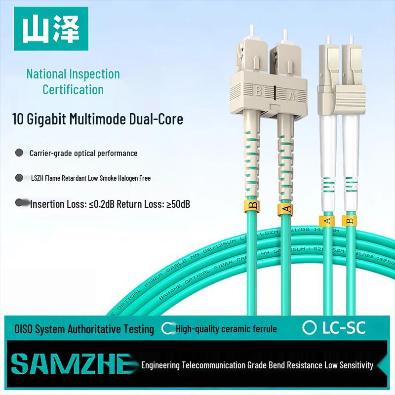 SAMZHE OM4 Multimode Duplex LC Fiber Optic Patch Cable