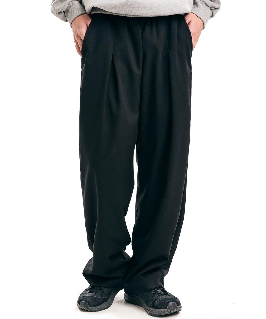 Descheuis One-Pleat Wide Fit Slacks_Black