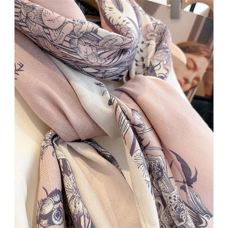 Floral Double Side 60*170cm Women Viscose Scarf Summer Beach Shawl Cotton Linen Feeling Tassel Pashmina Muslim Hijab Wrap Lady