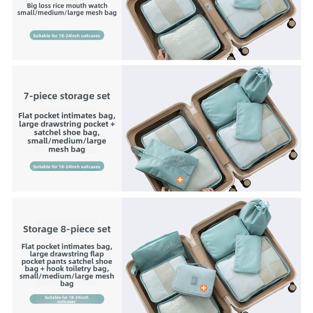 8-6 Pcs Travel Storage Bag Set, Clothing Organizer Packing Bags Suitcase Luggage Organizer Pouches