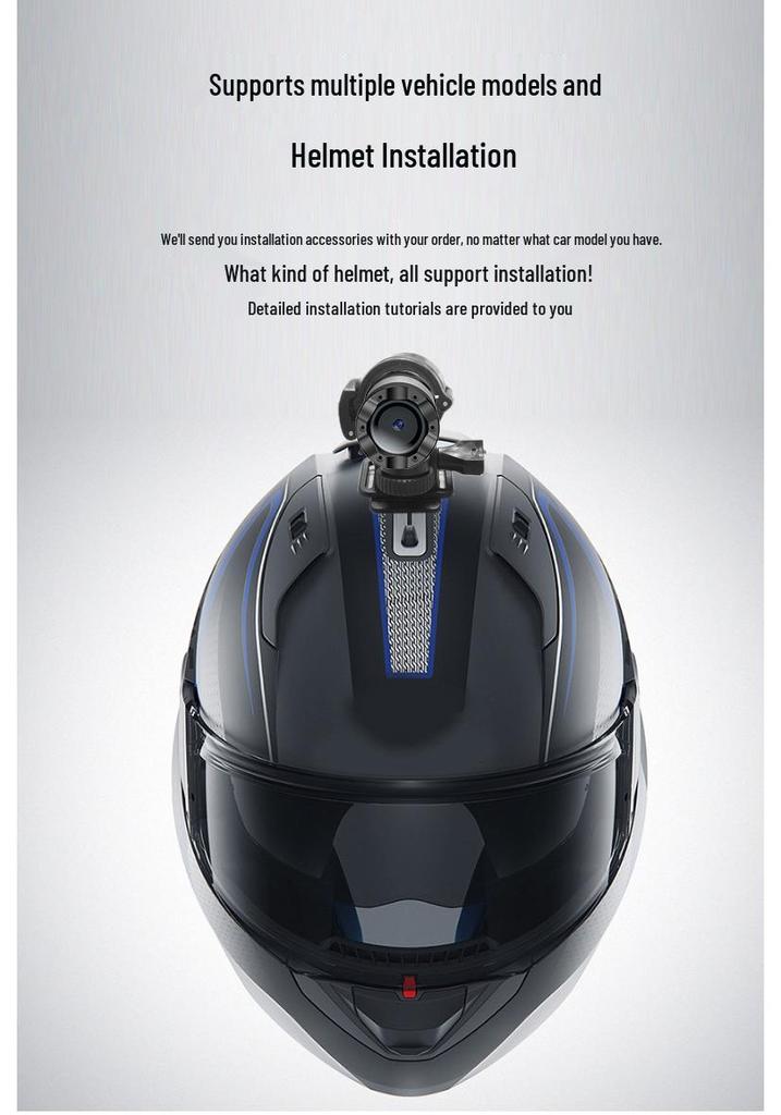 4K Waterproof Sports Helmet Camera with WIFI and Side Charging for Motorcycle Dashcam Use