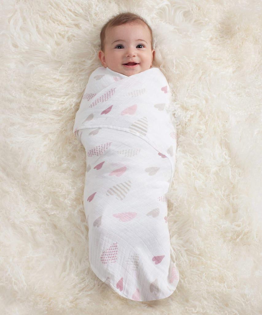 Aden Anais Swaddle Gauze Baby Genuine Product Aden Anais Swaddle Set of 2 Heart Breaker Muslin 120 X 120cm Aiden and Anai Swaddle Baby Newborn 4055 +