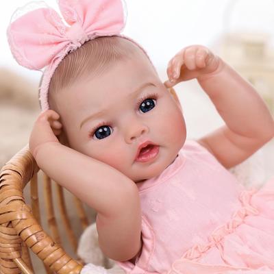 18 Inch Lifelike Reborn Bady Doll Full Silicone Vinyl with Visible Veins Newborn Dolls Early Educational Toys Toddler Birthday Gifts