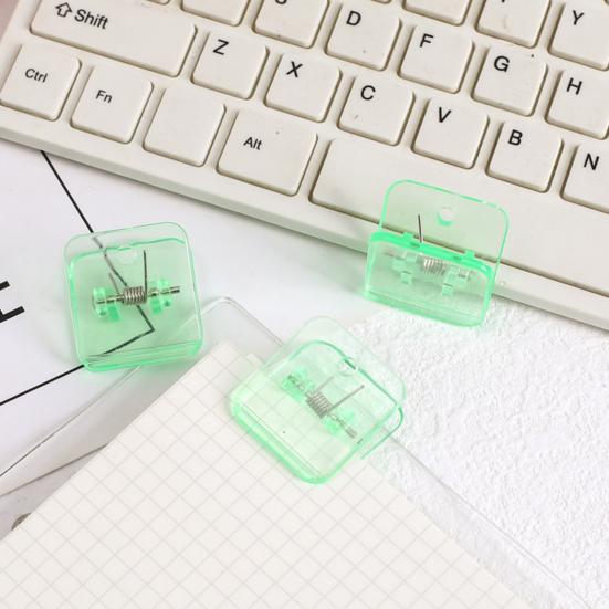 10Pcs Colorful Transparent Binder Clip Set Cute Plastic Paper Clamps for Office School Test Papers Bills Study Materials Desktop Organization Supplies