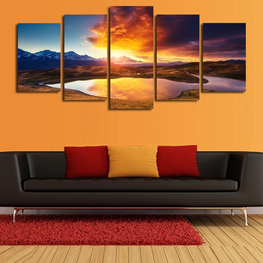

5 Pcs Colorful Clouds Landscape HD Printed Painting On Canvas Wall Art Home Decor Living Room Decoration Poster and Print 20X35 20X45 20X55CM