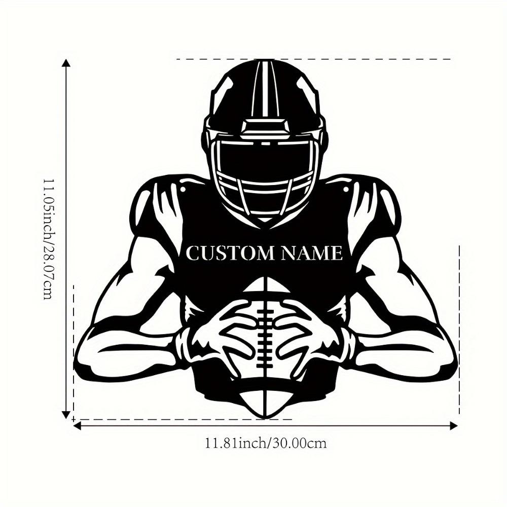 Custom Rugby Athlete Metal Wall Art, Personalized Rugby Star Emblem, Rustic Home Decor for Lounge, Office, Veranda, Deck, Custom Gift Sign, 1pc