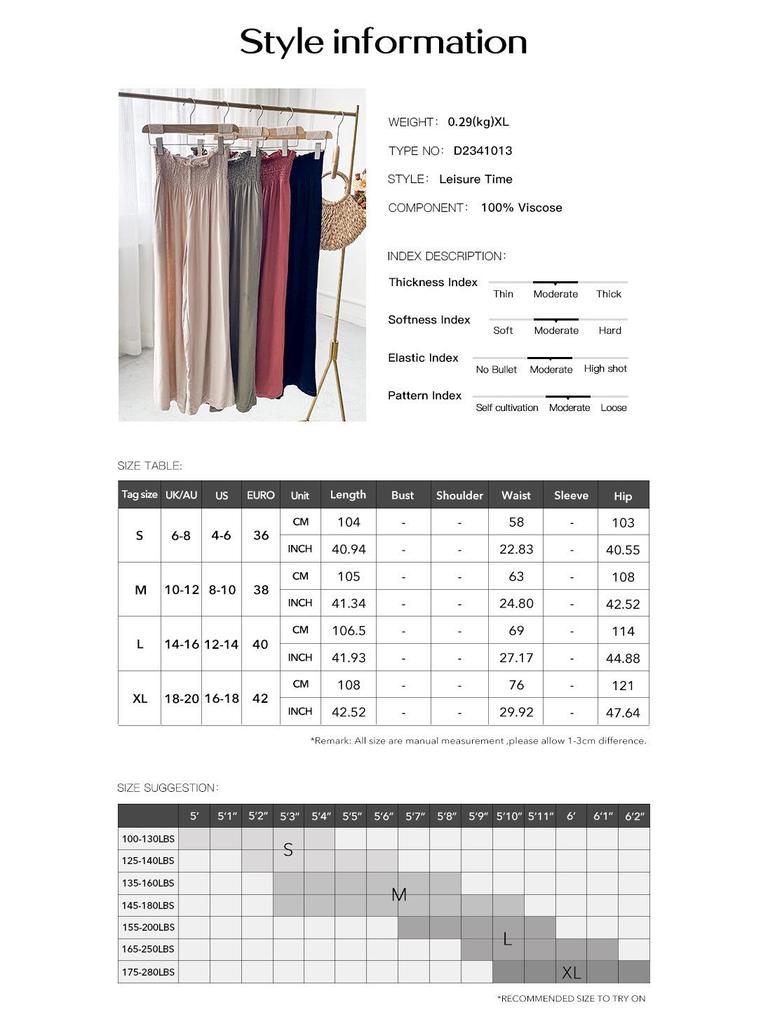 Diyun 2024 Women's Solid Color Loose Wide-Leg Trousers - Spring/Summer Collection