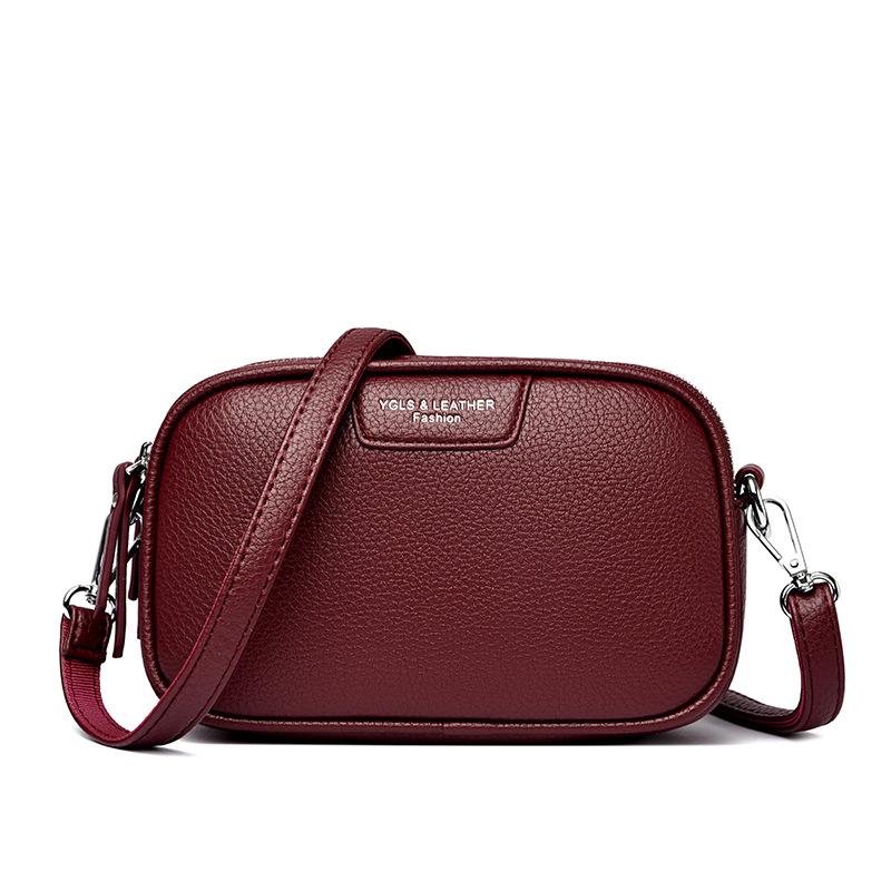 Neue Damen Umhängetasche aus echtem Leder - Klein, modisch, Retro Schultertasche quadratisch