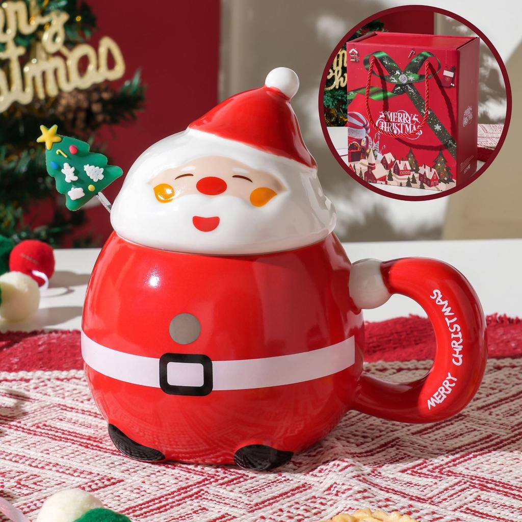 Christmas Gifts Creative Gifts Ceramic Mugs Large Capacity Business Men'S And Women'S Gifts Santa Claus High Value
