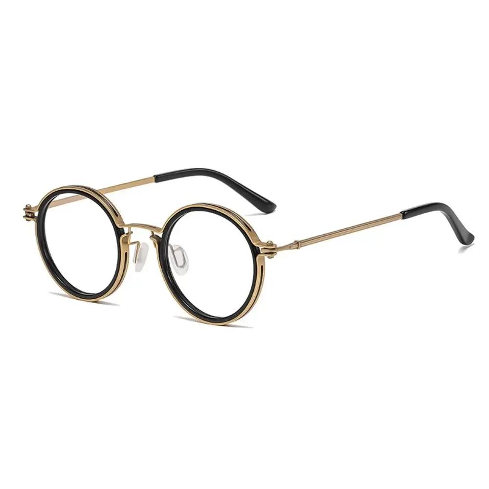 

Fashion Alloy Optical Glasses Frame Men Anti Blue Light Clear Lens Eyeglasses Vintage Casual Metal Frame Myopia Spectacle frame