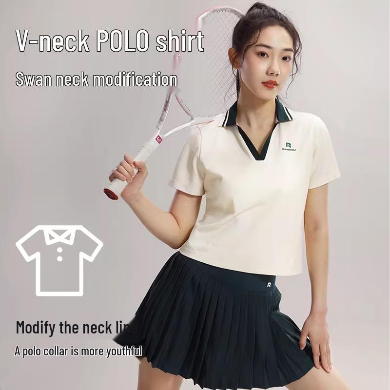 Women's Quick-Dry Athletic Polo Top & Pleated Skirt
