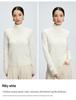 Women's Seamless High Neck Cashmere Pullover - Autumn/Winter Solid Color Base Layer Knit Sweater