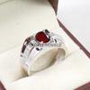Garnet Oval Cut Gemstone With 925 Sterling Silver Ring For Men's #B101 JL375671440233