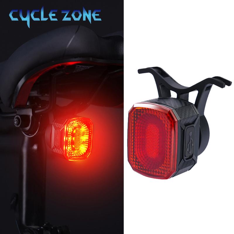 Bicycle Smart Brake Sensing Light Rechargeable Bike Rear Lamp Intelligent Light Sensor Cycling Taillight MTB Bike Accessories