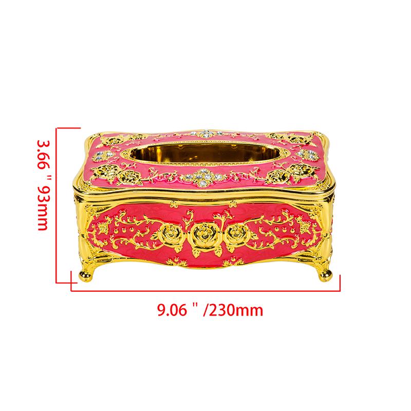 Luxury Retro Acrylic Tissue Box Red Elegant Chic Napkin Holder Ideal for Bedroom Bathroom Office Car Decor Waterproof Household
