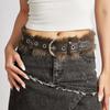 Metal Buckle Leather Fur Belt Wide Plush Belt Personality Y2K Waistband Spicy Girl