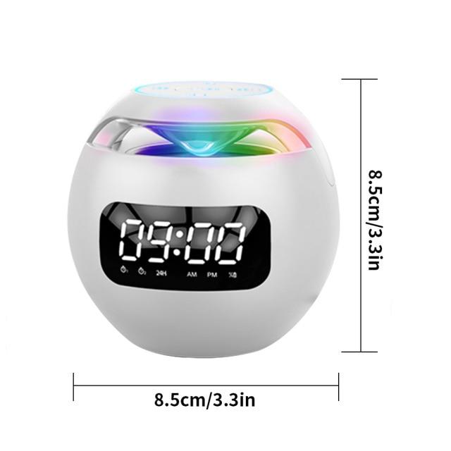 Bluetooth-kompatibel 5,0 Lautsprecher mit LED Digital Wecker Musik Player Drahtlose Ball Form Uhr Lautsprecher Mini BT Lautsprecher