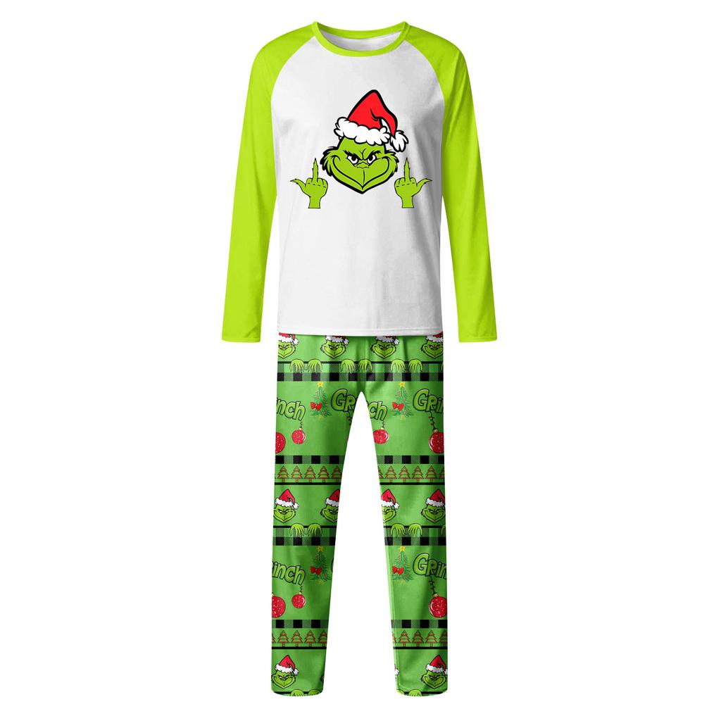 Print Cute Family Set Pajamas, Home Clothes, Family Set Long Sleeve Top Pants Set