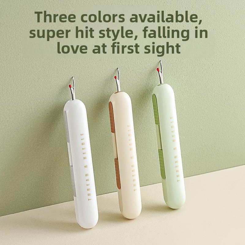 

2-in-1 Needle Threader and Thread Remover Tool for DIY Sewing сірий