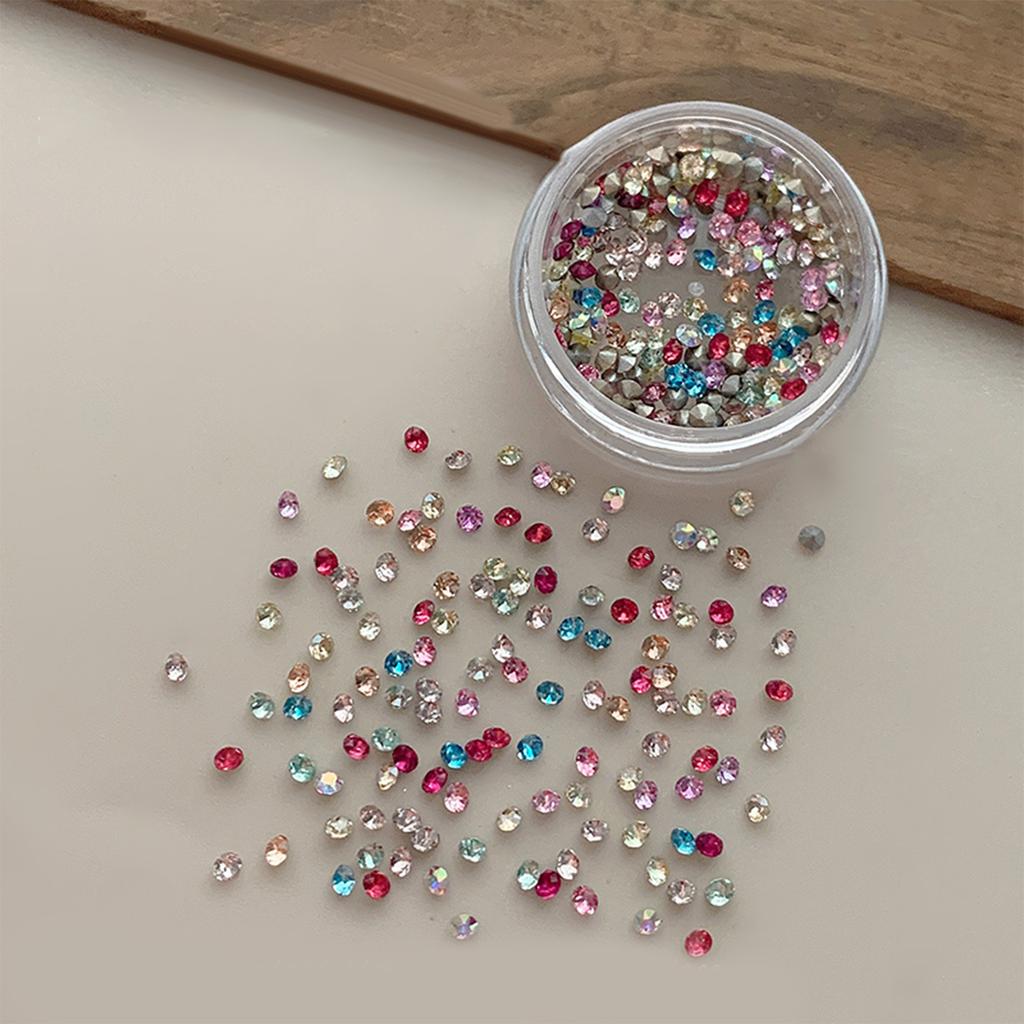 50/100 Pcs Shiny  Nail Art  Colorful 3D Pointed Bottom Diamond Nail Charms Gemstones For Diy Decoration