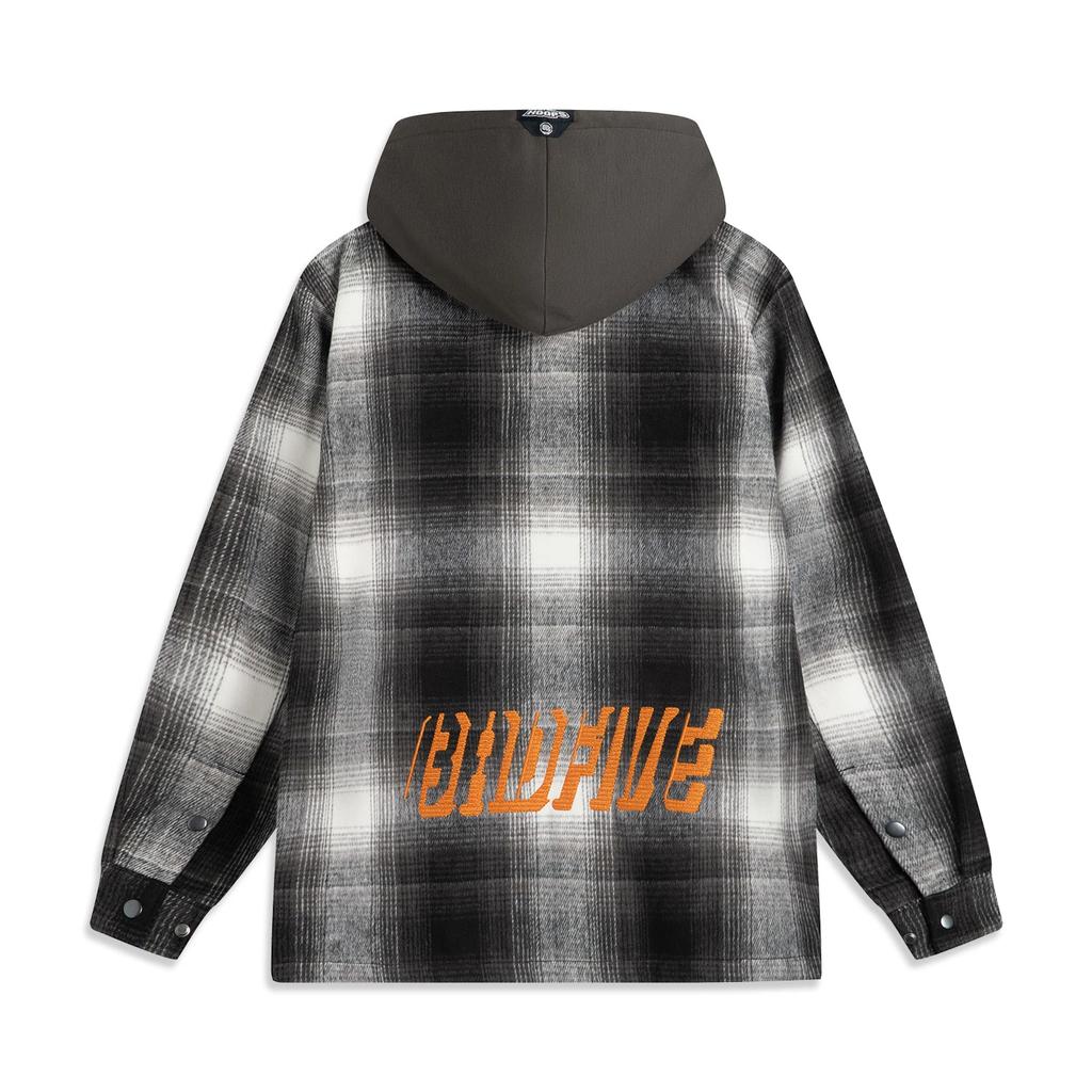 Li Ning Basketball Series Bad Five Full Print Letter Color Block Single Button Loose Jacket Men Jackets Gray AFDUA87-1