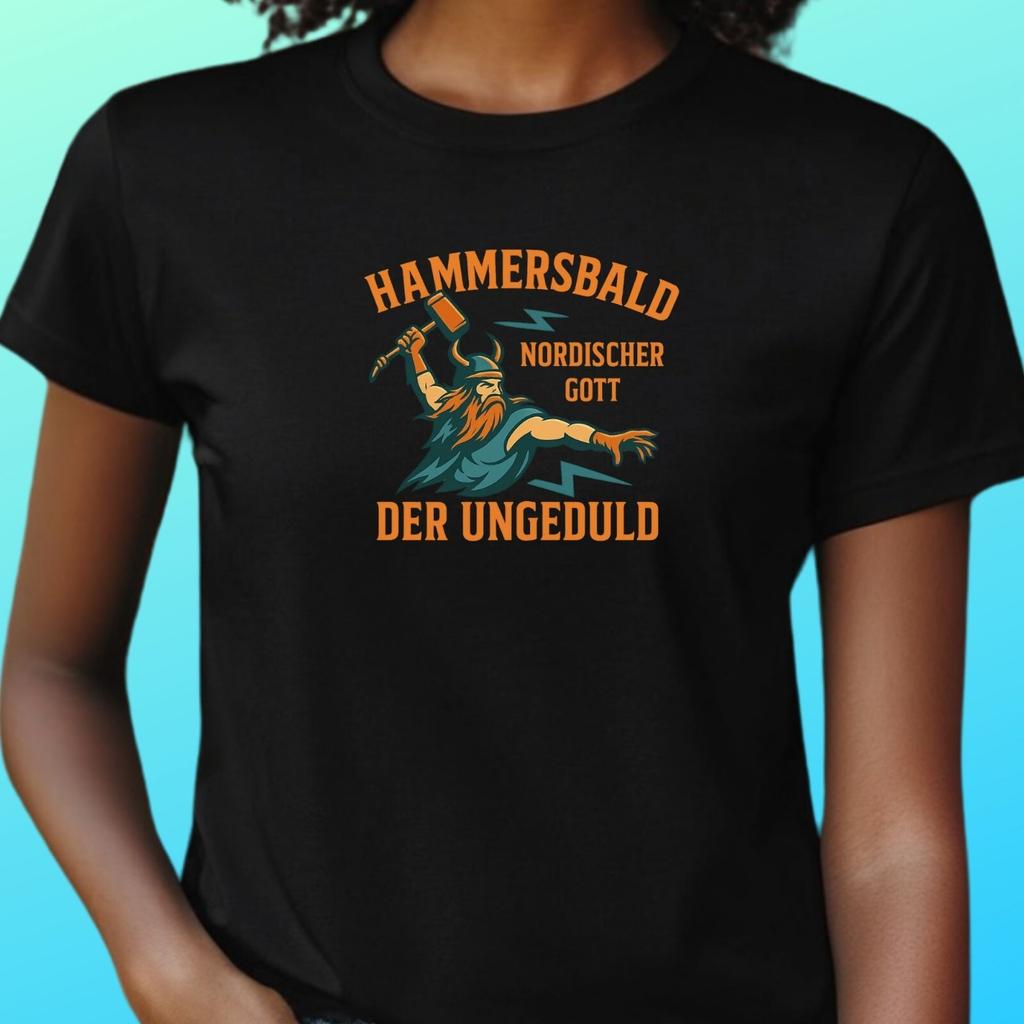 Camiseta Mujer Frase divertida El dios nórdico Motivo Algodón Talla S a 3XLSe abrirá en una nueva ventana o pestaña