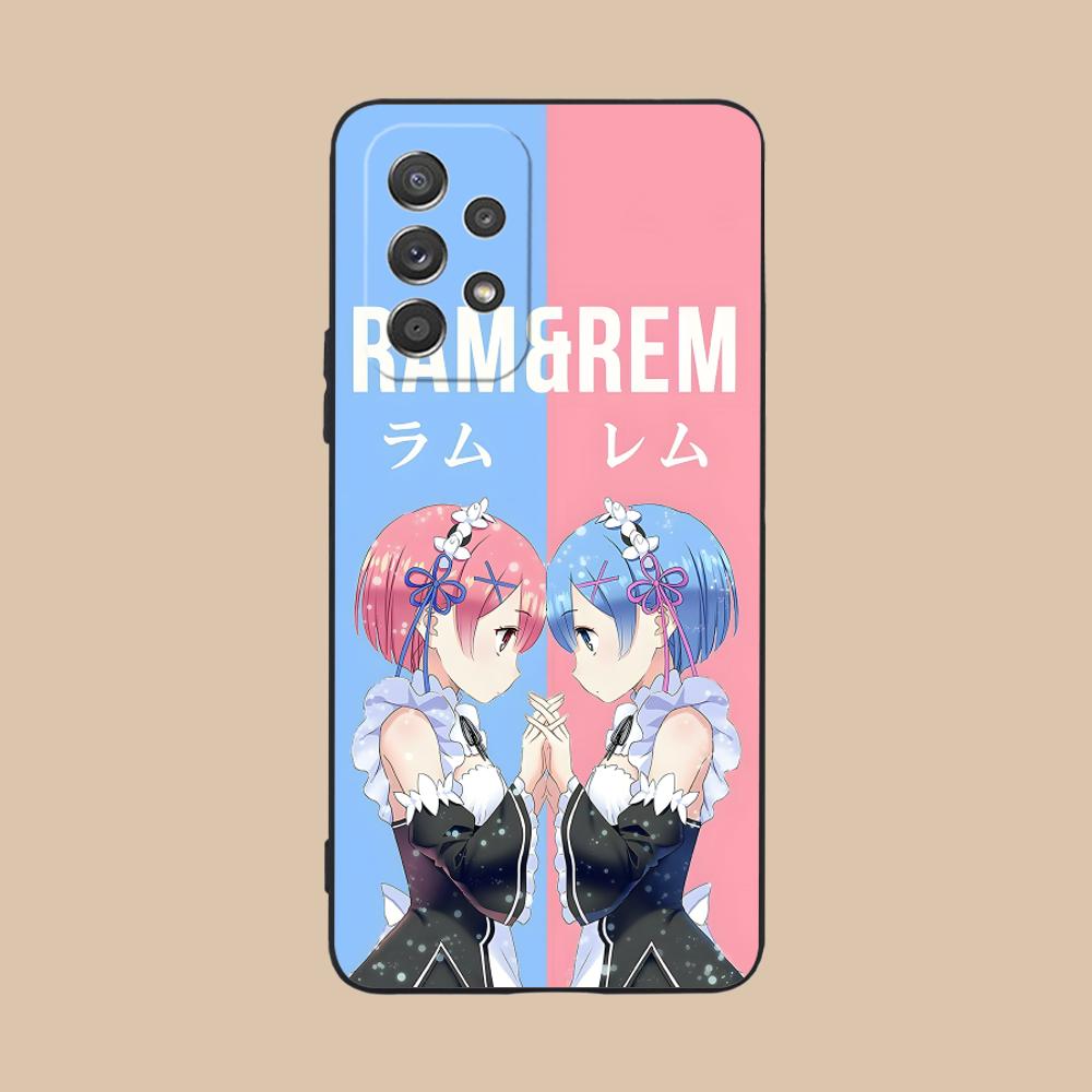 ReZero Rem Ram Matte TPU Mobile Phone Case for Samsung Galaxy M55 54 42 35 34 33 32 23 22 15 14 13 12 F55 5G Colorful Cover
