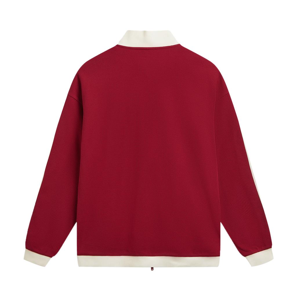 Li Ning Sports Lifestyle Series Year Of The Horse Limited CNY Red Fan Style Casual Versatile Fashion Stand Collar Loose Couple Jacket AWDW511-6