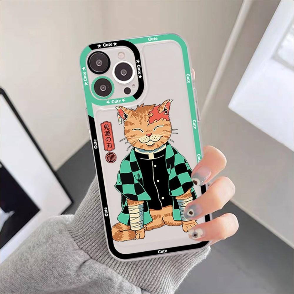 JAMULAR Neko Ramen Japan Cat Anime Phone Case For IPhone 11 12 13 Mini Pro XS MAX 8 7 6 6S Plus X 5S SE 2020 XR Clear Case