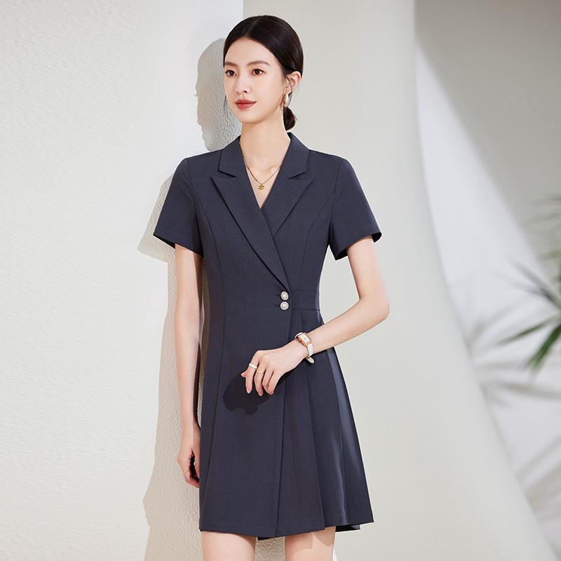 2024 Summer High-End Goddess Style Long-Sleeved Professional Suit Dress
